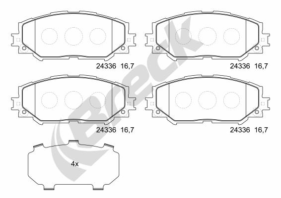 Set placute frana,frana disc 24336 00 701 00 BRECK